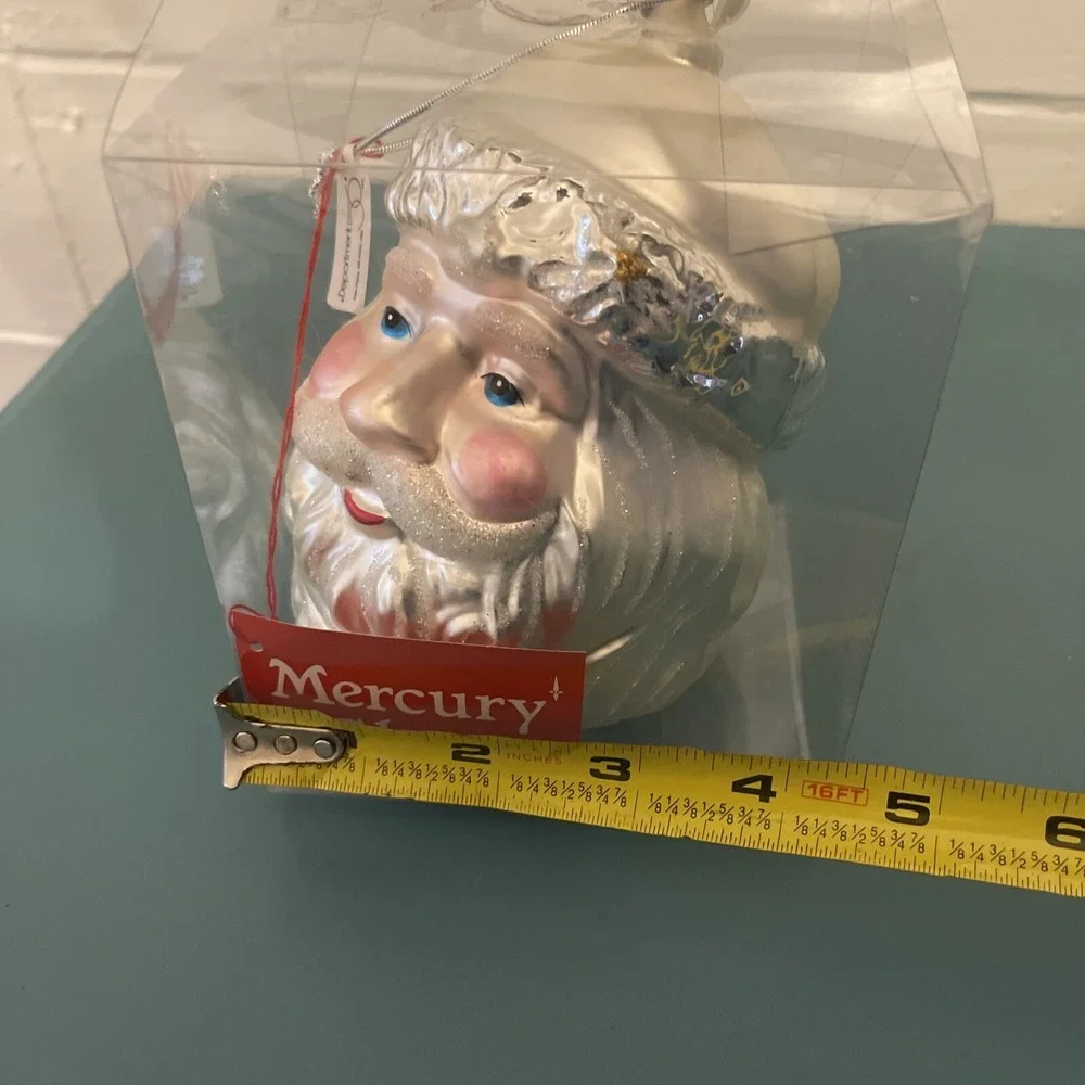 Dept 56 Mercury Glass Oversized Santa‎ Ornament Rare Holiday Christmas